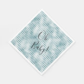 Aqua Blue Glam Streifen Serviette (Ecke)