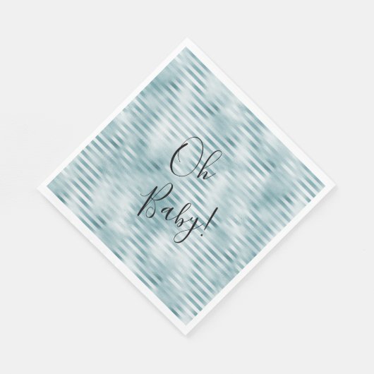 Aqua Blue Glam Streifen Serviette (Ecke)