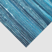 Aqua Blue Glam Tinsel Stripes Seidenpapier (Detail)