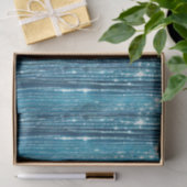 Aqua Blue Glam Tinsel Stripes Seidenpapier (Geschenk)