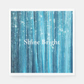 Aqua Blue Glam Tinsel Stripes Serviette (Vorderseite)