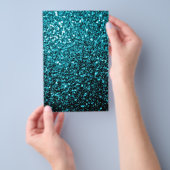 Aqua Blue glänzende Imitate Glitzer Glitzern Flyer (Handgriff)
