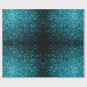 Aqua Blue glänzende Imitate Glitzer Glitzern Geschenkpapier (Flach)
