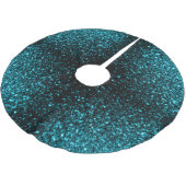 Aqua Blue glänzende Imitate Glitzer Glitzern Polyester Weihnachtsbaumdecke (Schrägansicht)
