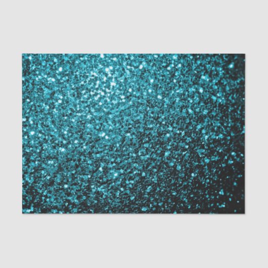 Aqua Blue glänzende Imitate Glitzer Glitzern Seidenpapier (Vorderseite)