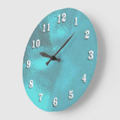 Aqua Blue Glass Look Wall Clock Große Wanduhr (Winkel)