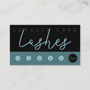 Aqua Blue Glitzer Black Lashes Visitenkarte