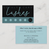 Aqua Blue Glitzer Black Lashes Visitenkarte (Vorne/Hinten)