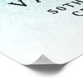 Aqua Blue Glitzer feiert kundenindividuellen Empfa Poster (Ecke)