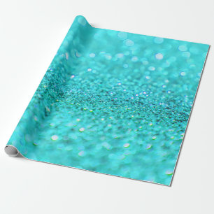 Aqua Blue Glitzer Geschenkpapier