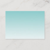 Aqua Blue Glitzer Glam Umschließungskarte Begleitkarte (Rückseite)