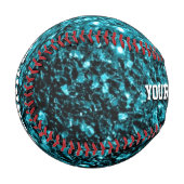 Aqua Blue Glitzer Glitzern Ihr Name Team Baseball (Vorderseite Links)