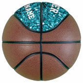Aqua Blue Glitzer Glitzern Ihr Name Team Basketball (Rechts)