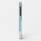 Aqua Blue Glitzer Tropfen Mit Monogramm Case-Mate iPhone Hülle (Hinten/Links)