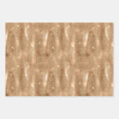 Aqua Blue Glitzy Glitzer Peacock Feathers Geschenkpapier Set (Vorderseite 3)