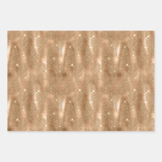 Aqua Blue Glitzy Glitzer Peacock Feathers Geschenkpapier Set (Vorderseite 3)