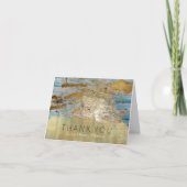 Aqua Blue Gold Abstrakt Danke (Vorderseite)