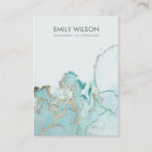 AQUA BLUE GOLD AGATE MARBLE BLANK HOLTER VISITENKARTE (Vorderseite)