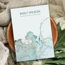 AQUA BLUE GOLD AGATE MARBLE BLANK HOLTER