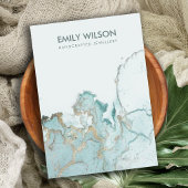 AQUA BLUE GOLD AGATE MARBLE BLANK HOLTER VISITENKARTE