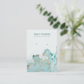 AQUA BLUE GOLD AGATE MARBLE EARRING DISPLAD KARTE (Stehend Vorderseite)