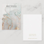AQUA BLUE GOLD AGATE MARBLE NECKLACE DISPLAY CARD VISITENKARTE (Vorne/Hinten)