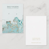 AQUA BLUE GOLD AGATE MARBLE STUD NECKLACE DISPLAY VISITENKARTE (Vorne/Hinten)