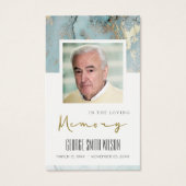 AQUA BLUE GOLD BEILEID MEMORIPRAYER FOTOKARTE (Vorderseite)