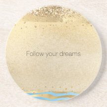 Aqua Blue Gold Glitzer Confetti Animal Print      