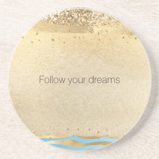 Aqua Blue Gold Glitzer Confetti Animal Print       Getränkeuntersetzer (Vorne)