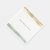 Aqua Blue Gold Glitzer Confetti Animal Print Serviette (Ecke)