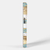 Aqua Blue Gold Glitzer Confetti Zebra Case-Mate iPhone Hülle (Rückseite / Rechts)