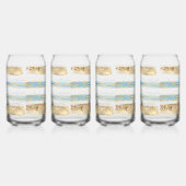 Aqua Blue Gold Glitzer Confetti Zebra Dosenglas (Rechts)