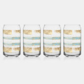 Aqua Blue Gold Glitzer Confetti Zebra Dosenglas (Links)