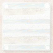 Aqua Blue Gold Glitzer Confetti Zebra Glasuntersetzer (Rückseite)