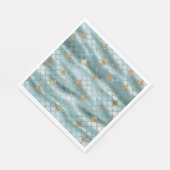 Aqua Blue Gold Glitzer Mermaid Serviette (Ecke)