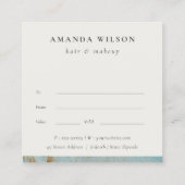 Aqua Blue Gold Oil Paint Texture Geschenk Quadratische Visitenkarte (Rückseite)