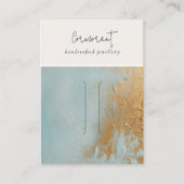 Aqua Blue Gold Ölpaint Textur Haarnadeldarstellung Visitenkarte (Vorderseite)