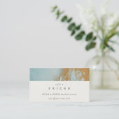 Aqua Blue Gold Ölpaint Texture Verleihung eines Fr Visitenkarte (Stehend Vorderseite)