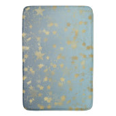 Aqua Blue Gold Ombre Stars Badematte (Vorderseite Vertikal)