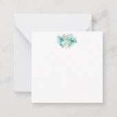 Aqua Blue Gold Personalisierte Karte (Rückseite)