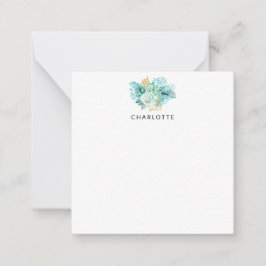 Aqua Blue Gold Personalisierte Karte