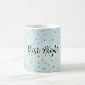 Aqua Blue Gold Stars Kaffeetasse (Mittel)