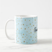 Aqua Blue Gold Stars Kaffeetasse (Links)