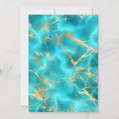 Aqua Blue Gold Water Arch Muslime Hochzeit Einladung (Rückseite)