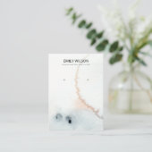 AQUA BLUE GOLD WATERCOLOR BRUSH EARRING DISPLAY VISITENKARTE (Stehend Vorderseite)