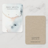 AQUA BLUE GOLD WATERCOLOR WAVES EARNING DISPLAY VISITENKARTE (Vorne/Hinten)