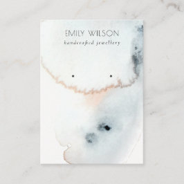 AQUA BLUE GOLD WATERCOLOR WAVES EARNING DISPLAY VISITENKARTE