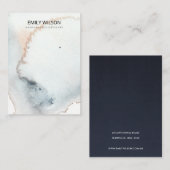 AQUA BLUE GOLD WATERCOLOR WAVES EARRING DISPLAY VISITENKARTE (Vorne/Hinten)