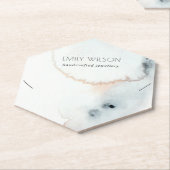 Aqua Blue Gold Watercolor Waves Necklace Display Untersetzer (angewinkelt)